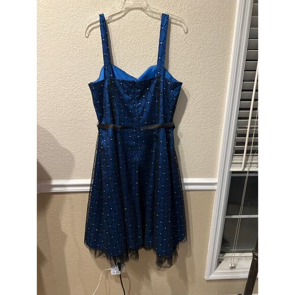 Women’s Blu Sage  Blue Midi Party Dress. Size 16W - Picture 3 of 6